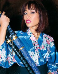 Horny Asian Betty Wong helps a soldier outside with some items where they embrace and get hardcore with her kneeling down and sucking on his dick.
